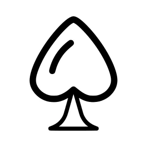 Spade Playing Card Icon - Outline Vector
