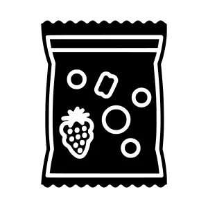 Black Food Packaging Icon - Fruit & Berry Illustration