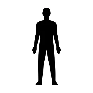 Silhouette Man Figure Black on White