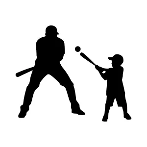 Baseball Silhouette Father & Son