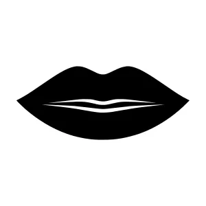 Black Lips Outline Icon - Vector Illustration