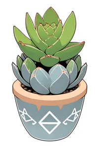Cute Cartoon Succulent in Terracotta Pot