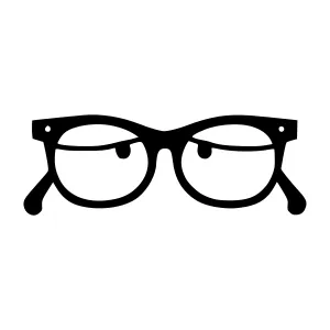 Black Glasses Icon - Vector Illustration