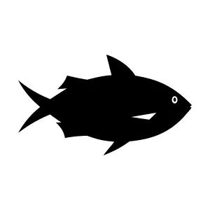 Black Fish Silhouette Vector Icon