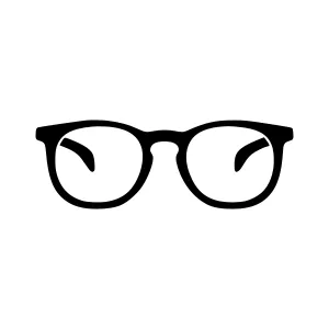 Black Glasses Icon - Vector Illustration