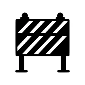 Black & White Construction Barrier Icon