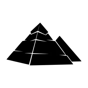 Geometric Pyramid Icon - Black Silhouette