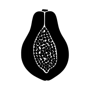 Papaya Half Silhouette Icon