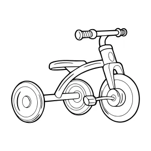 Line Art Tricycle - Children’s Bicycle Illustration