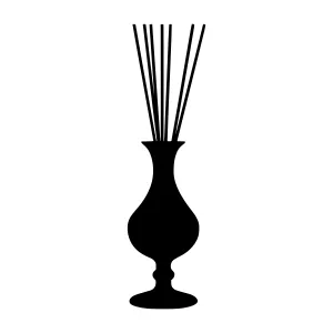 Elegant Black Vase with Reed Diffuser Silhouette