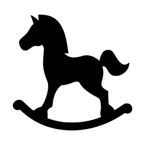 Black Rocking Horse Silhouette