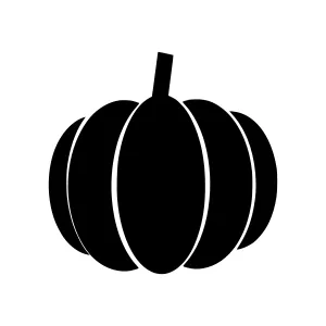 Black Pumpkin Icon - Simple Vector Illustration