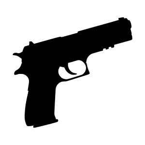 Silhouette Pistol Gun Vector Graphic