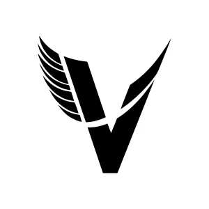 Minimalist V Initial Logo Icon - Black on White