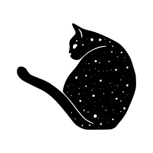 Silhouette Cat Starry Night