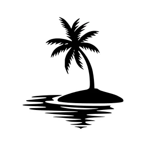Tropical Island Silhouette