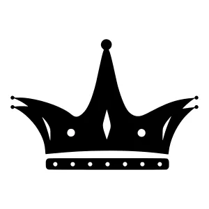 Black Crown Vector Icon - Royalty Symbol