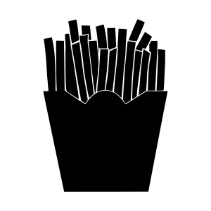 Minimalist French Fries Silhouette
