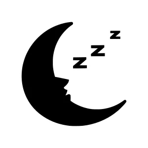 Black Moon Sleeping Icon - Sleep Symbol
