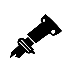 Industrial Cutter Vector Icon - Black Silhouette