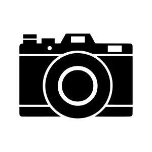 Black Camera Icon - Vintage Style