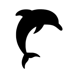 Silhouette Dolphin Vector Icon