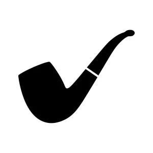 Black Pipe Tobacco Icon - Vector Illustration