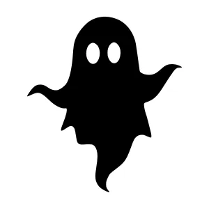Black Ghost Silhouette Vector Icon