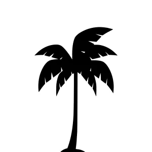 Palm Tree Silhouette Vector Icon
