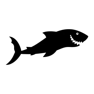 Black Shark Silhouette Vector Illustration