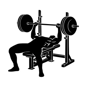 Silhouette Weightlifter Bench Press