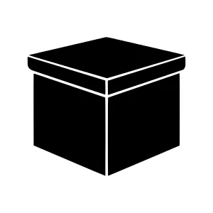 Simple Black Cube Icon - Vector Illustration