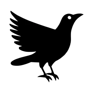 Black Crow Silhouette Vector Icon