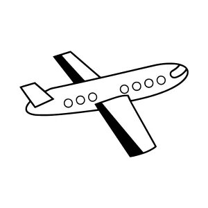 Minimalist Airplane Outline Vector Illustration