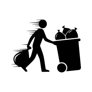 Garbage Collector Silhouette Icon