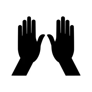 Hands Raised - Black Silhouette Icon