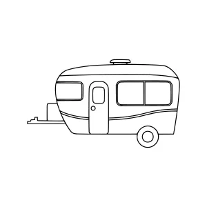 Vintage Trailer Outline Icon