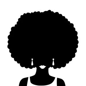Black Silhouette Woman Afro Hair