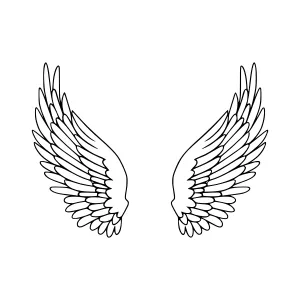 Black Wings Outline - Angel Wings Design