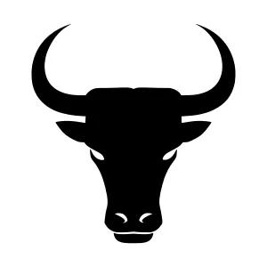 Bull Head Silhouette Vector Icon