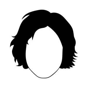 Silhouette Head Portrait - Black Hair