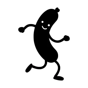 Running Sausage Illustration - Vector Graphic