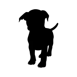 Silhouette Dog Puppy - Black Outline Vector