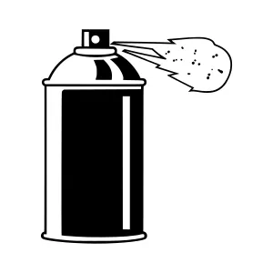 Spray Paint Can Icon - Black & White Vector
