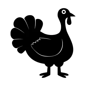 Black Turkey Silhouette Vector Icon