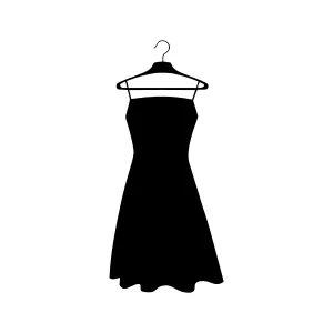Black Dress on Hanger - Silhouette Icon
