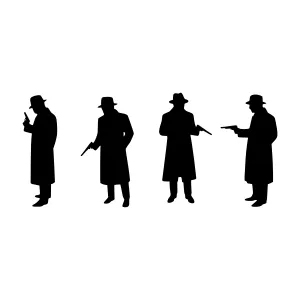Silhouette Detective Set - Vintage Crime Investigation