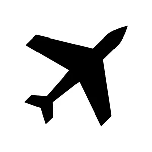 Black Airplane Icon - Travel Vector Illustration