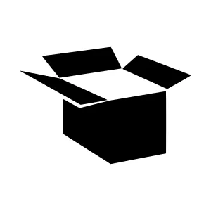 Simple Black Box Icon - Packaging Illustration