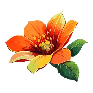 Vibrant Orange Flower Illustration